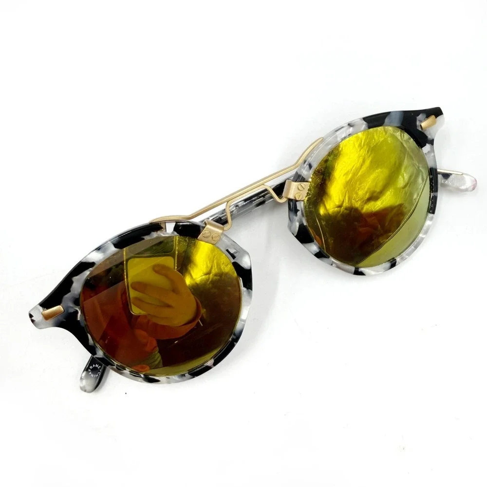 Krewe St Louis Sunglasses Mirrored Oyster Tortoise Gold Bridge